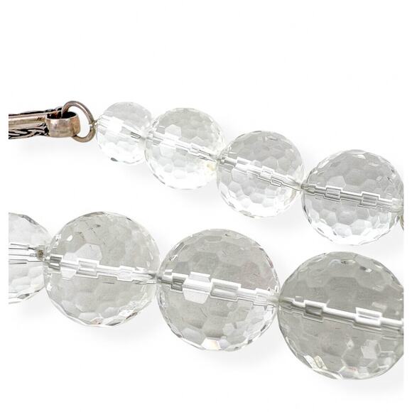 Keshi Pearl Necklace Iridescent Luster Irregular Shape Round Faceted Glass Beads - Picture 7 of 12